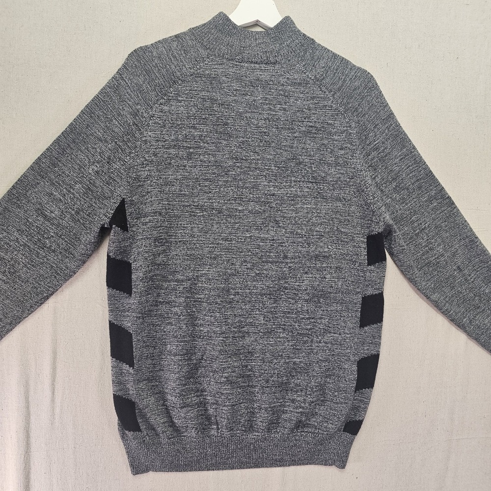 Nike Golf Men's Large Broken Stripe Merino Wool 1/4 Zip Sweater Grey  482195-017 - Picture 9 of 11